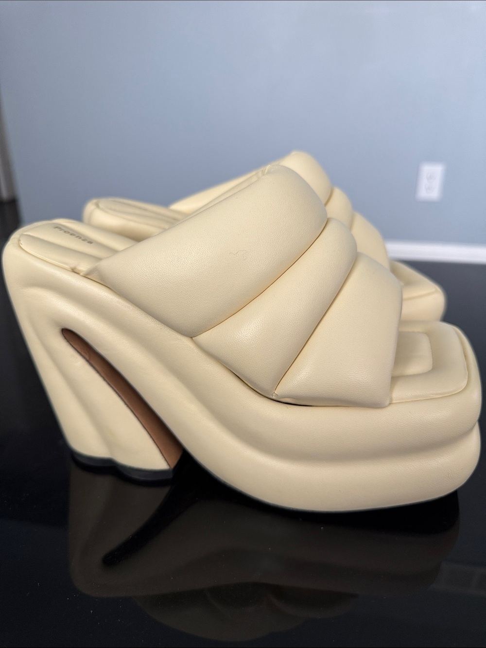 Proenza Schouler Padded Platform Mules in Soft Cream
